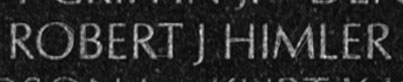Engraving on The Wall of the name of Captain Robert J. Himler, U.S. Marine Corps